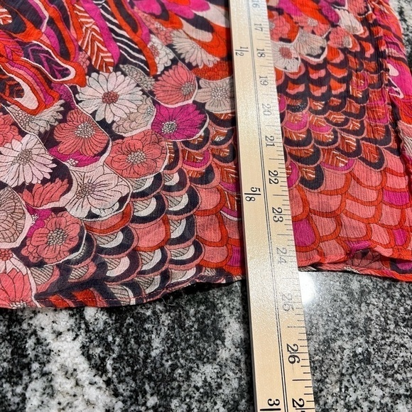 Monsoon Silk Multi Pattern Colorful Blouse with Ties - Picture 3 of 14